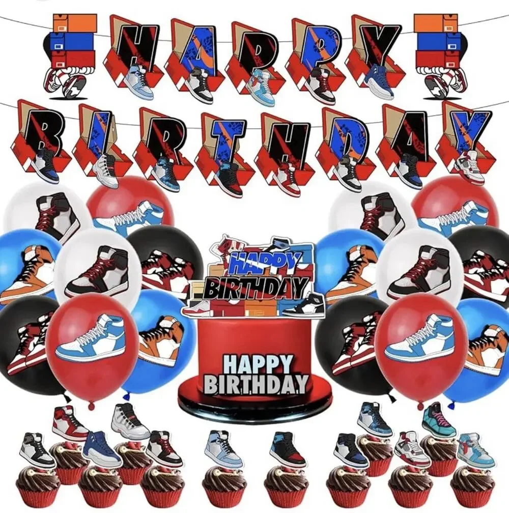 30 PCs Sneaker Birthday Party Decorations Sneaker Ball Themed Party Supplies